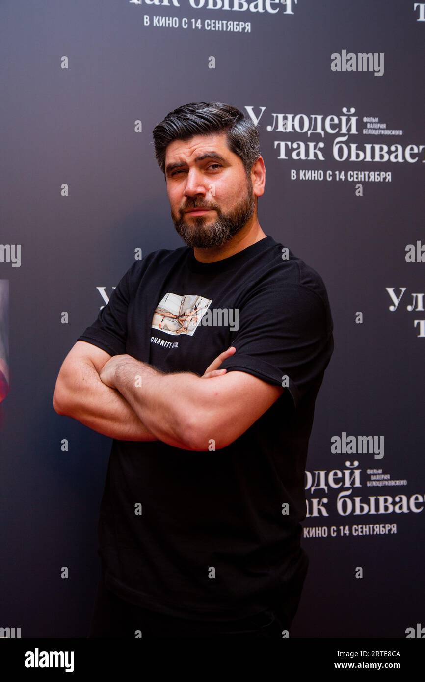 Moscow. Dubbing actor Karen Arutyunov at the premiere of the film `It